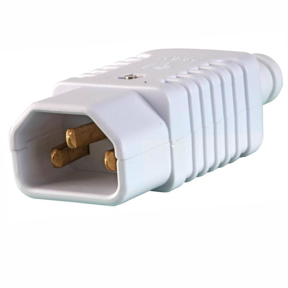 Heavy Duty White IEC MaIe Plug-Connectors-DJ Supplies Ltd