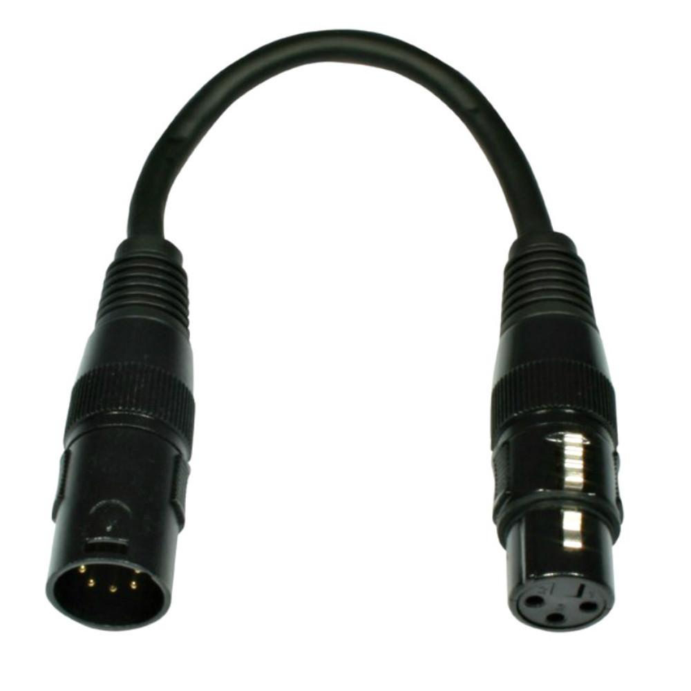 DMX Adaptor Lead 5 Pin Male To 3 Pin Female-Signal Leads-DJ Supplies Ltd