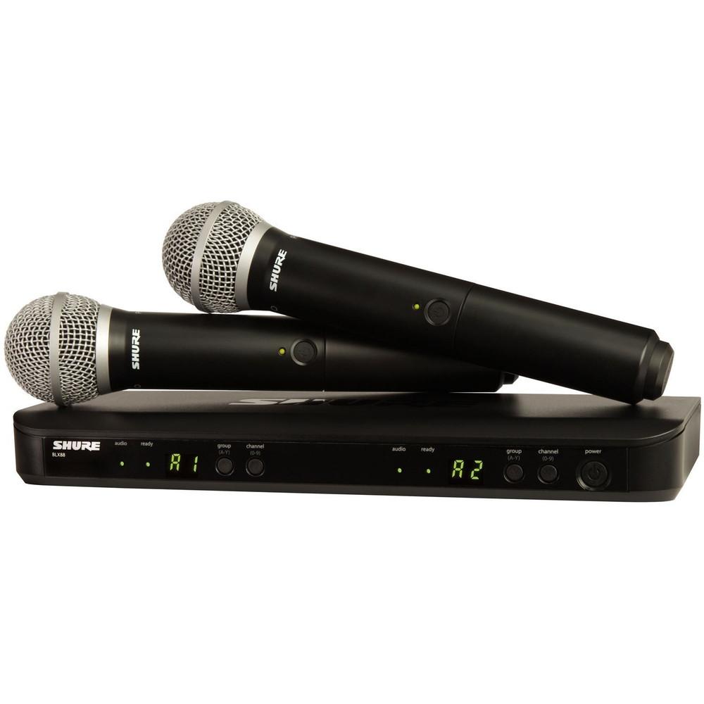 Shure BLX288 PG58 Dual Wireless Microphones-Wireless Microphones-DJ Supplies Ltd