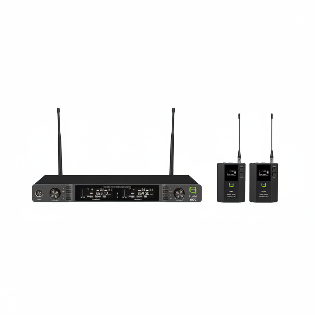 QWM1970BP UHF Dual Channel Diversity Beltpack Wireless System-Q-Audio Wireless Microphones-DJ Supplies Ltd