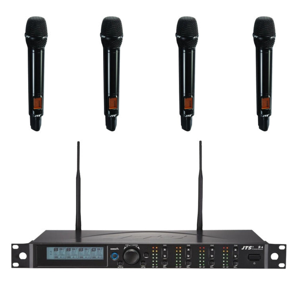 4 Way Wireless Handheld Microphone System JTS R4-Wireless Microphones-DJ Supplies Ltd