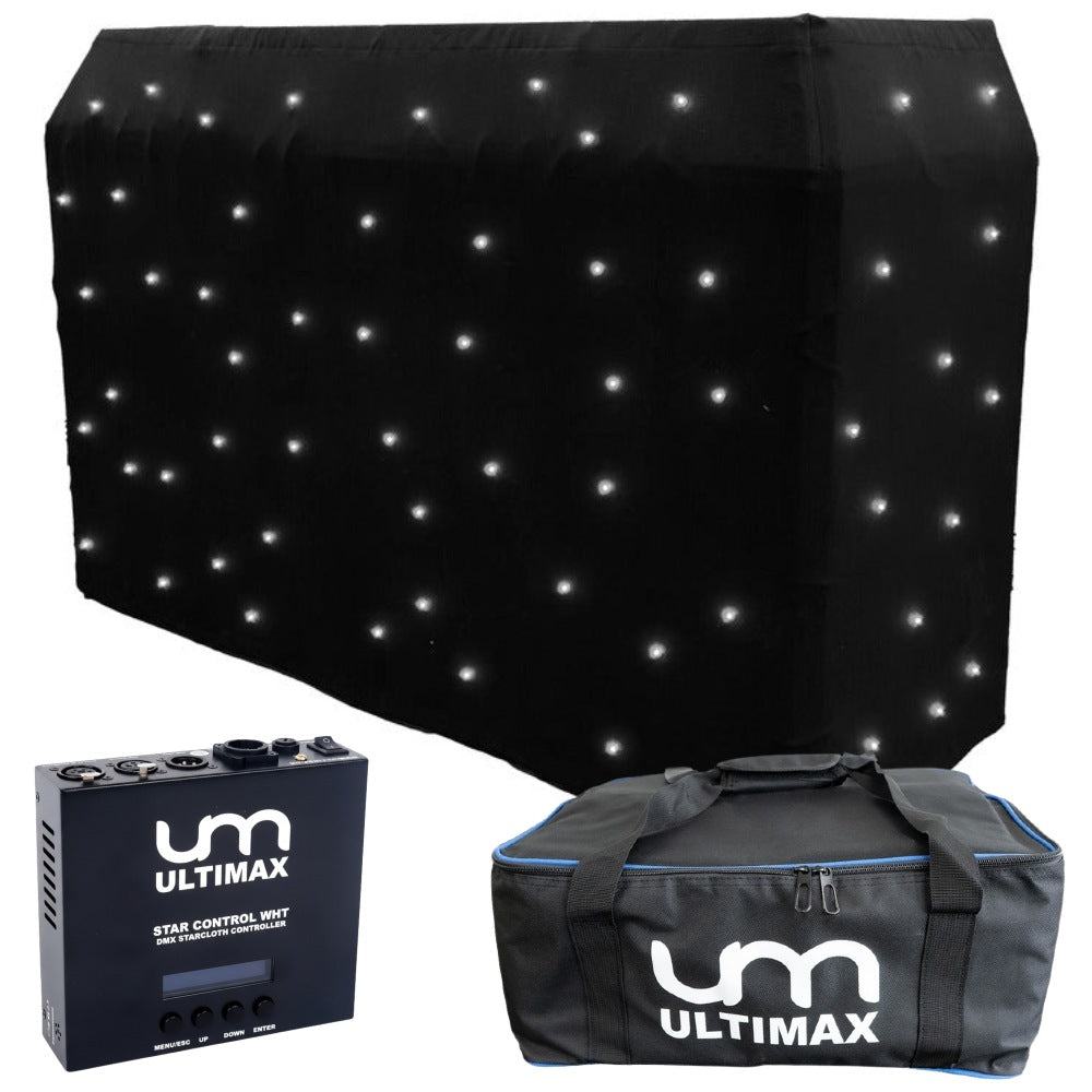 DJ Booth Pro XL Cool White LED Starcloth-Ultimax-DJ Supplies Ltd