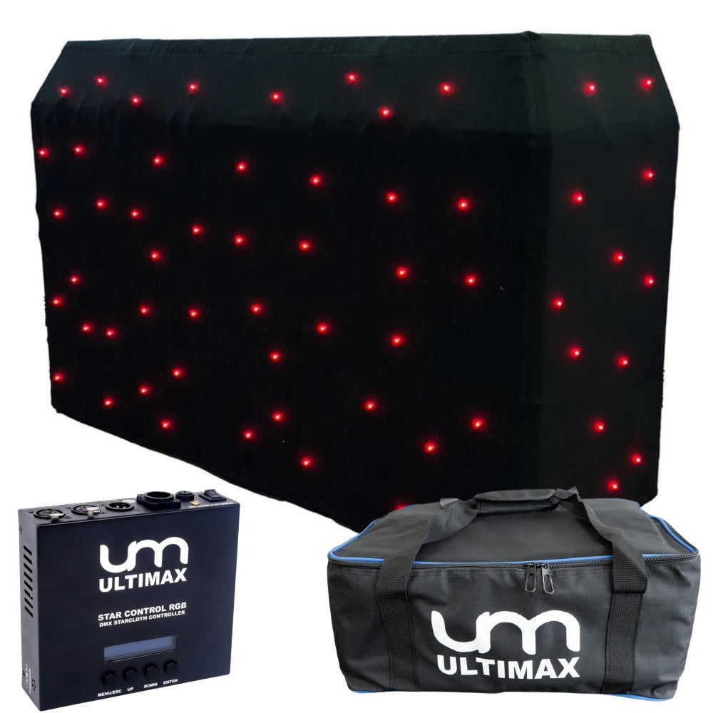 DJ Booth Pro XL RGB LED Starcloth-Ultimax-DJ Supplies Ltd