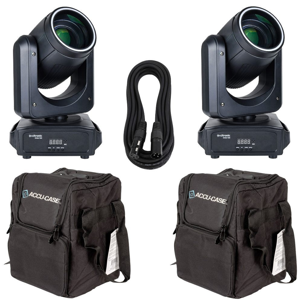 Citronic Orbis 100w Led Beam Moving Head Bundle-Lighting-DJ Supplies Ltd