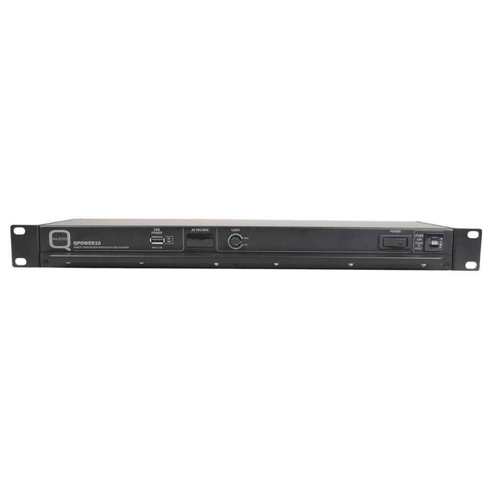 QPOWER10 | Power Conditioner with Racklight and USB Charger-Q-Audio Venue Sound-DJ Supplies Ltd