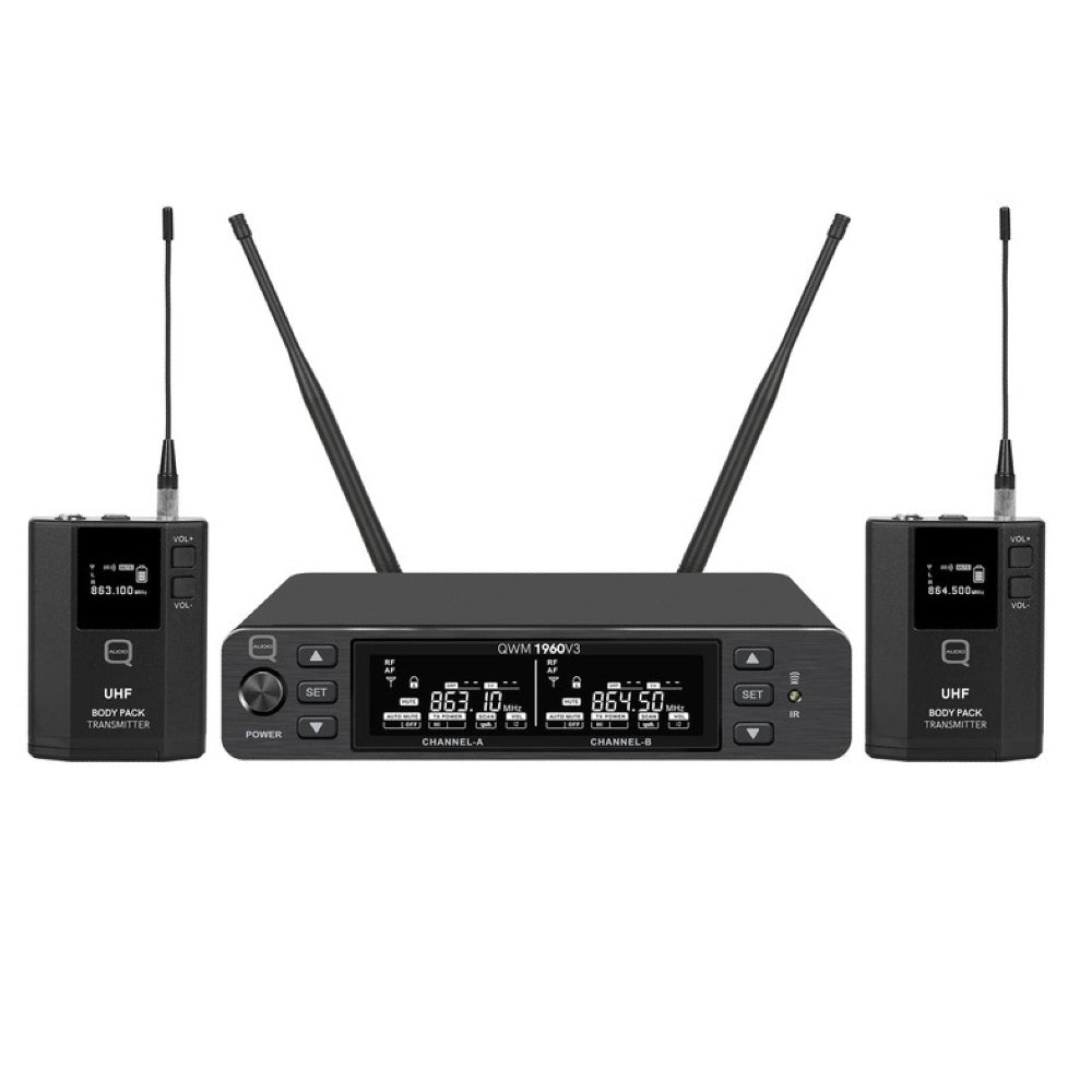 Q Audio QWM1960BP V3 Dual Bodypack System-Wireless Microphones-DJ Supplies Ltd