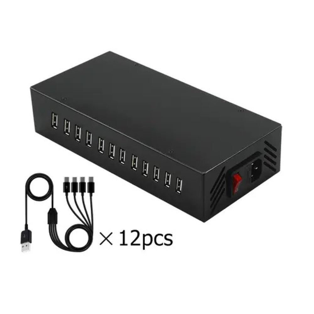 QSDCH48 - Silent Disco 48 Way Charger - UK Mains Charger Included & USB Cables