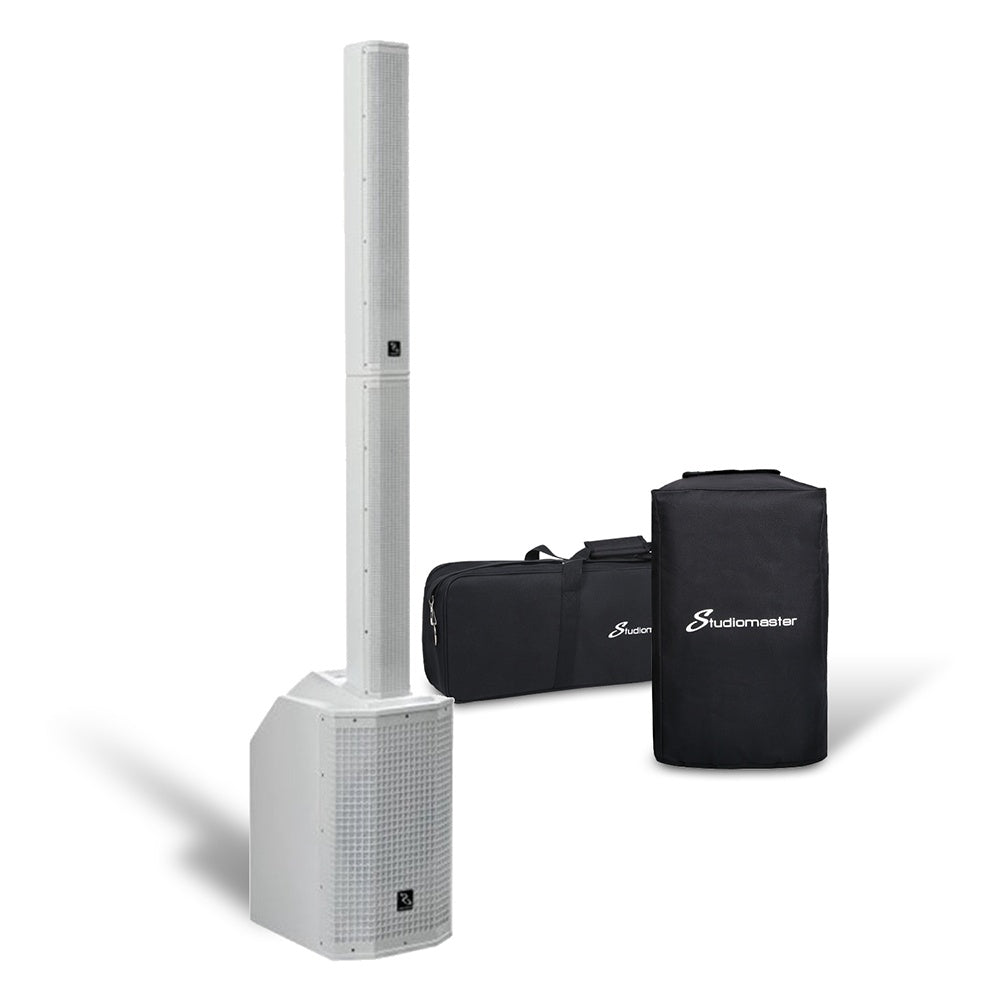 Studiomaster Direct 121MX Column Array Speaker System | White-Studiomaster-DJ Supplies Ltd