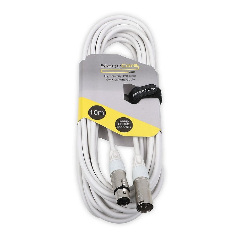 White DMX Lead 3 Pin XLR-Signal Leads-DJ Supplies Ltd