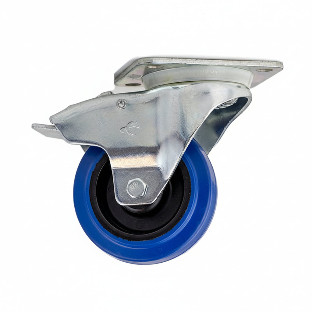 Blue Swivel Braked Castor 100mm-StageCore-DJ Supplies Ltd
