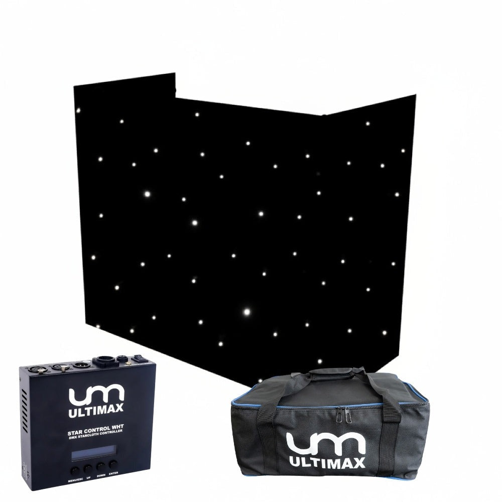 DJ Combi Booth Cool White LED Starcloth-Ultimax-DJ Supplies Ltd