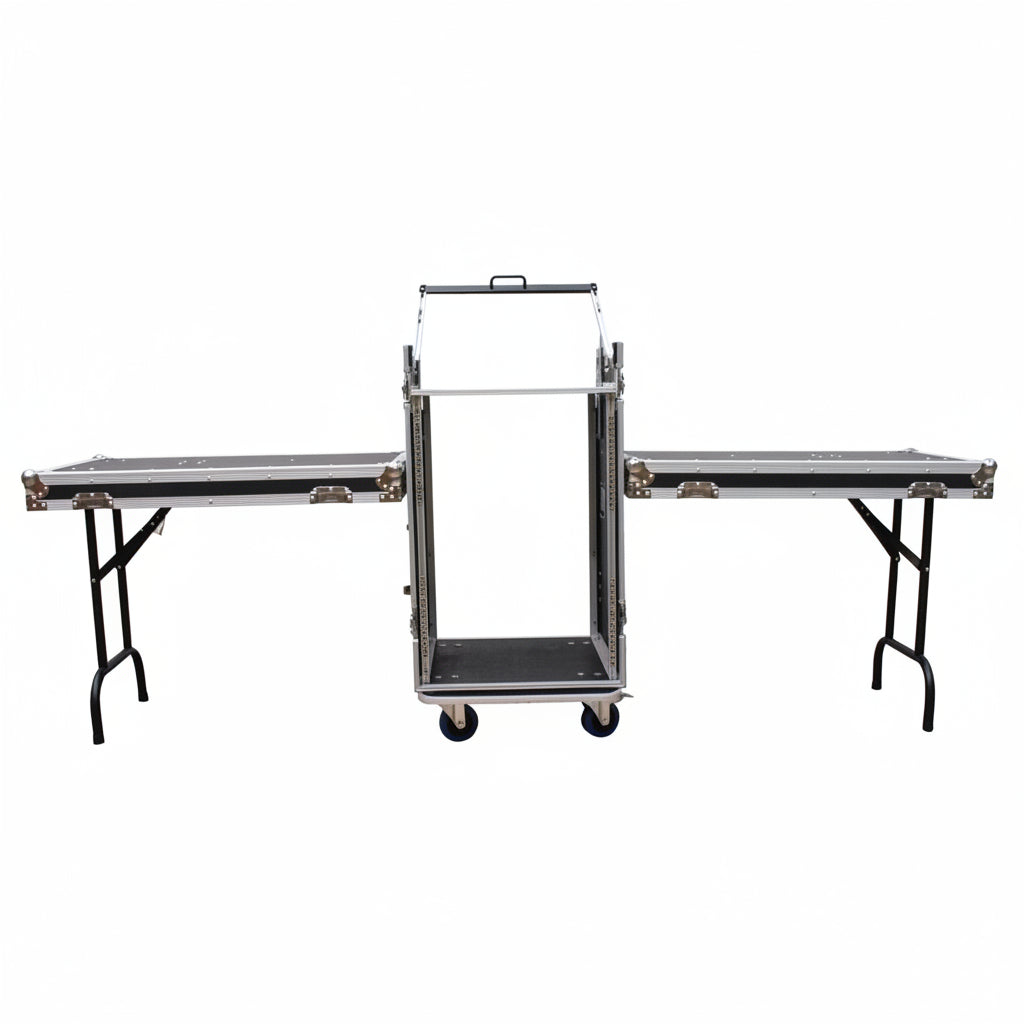 19" Wheeled Rack Case 10U Ratchet Top 16U Under With Tables-COBRA-DJ Supplies Ltd