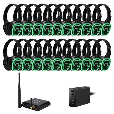 QSD3-20W - Silent Disco 20 way kit including Bluetooth transmitter and charger