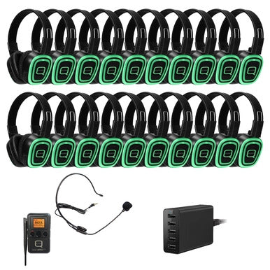 QSD3BP-20W - Silent Disco 20 Way Kit Including Beltback Bluetooth Transmitter and Charger