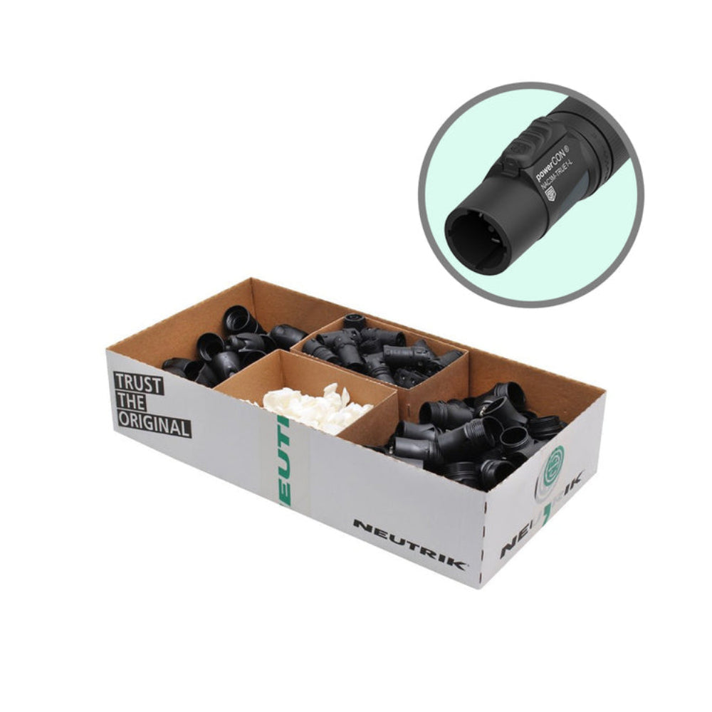 Box 50 Neutrik PowerCON True 1 Male Connectors NAC3M-TRUE1-S-D-Neutrik-DJ Supplies Ltd