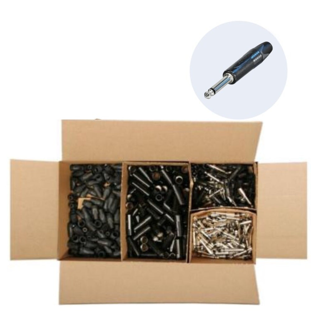 Box 100 NP2X-BAG-D Neutrik Black 1/4" Mono Jack Plugs-Neutrik-DJ Supplies Ltd