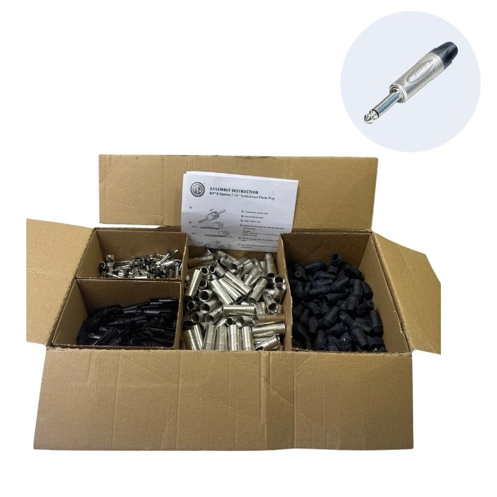 Box 100 NP2X-D Neutrik Nickle 1/4" Mono Jack Plugs-Neutrik-DJ Supplies Ltd