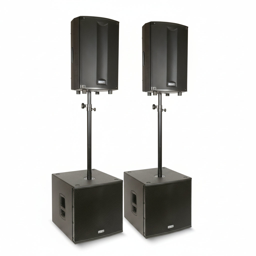 FBT PM2000 PA System PromaxX 112A + Subline 115SA-FBT Portable Sound-DJ Supplies Ltd
