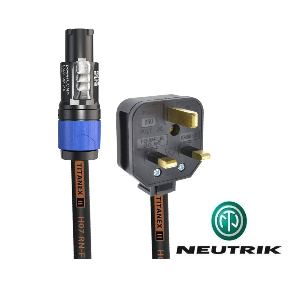 Tour Grade Neutrik PowerCON Lead to 13A Heavy Duty Plug-Power Leads-DJ Supplies Ltd