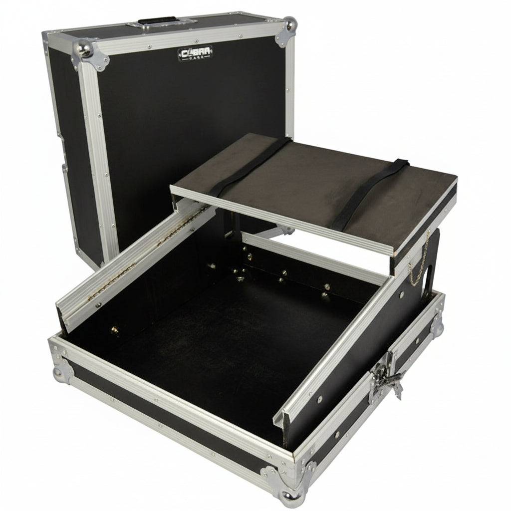 10U Mixer Flight Case With Sliding Laptop Shelf-COBRA-DJ Supplies Ltd
