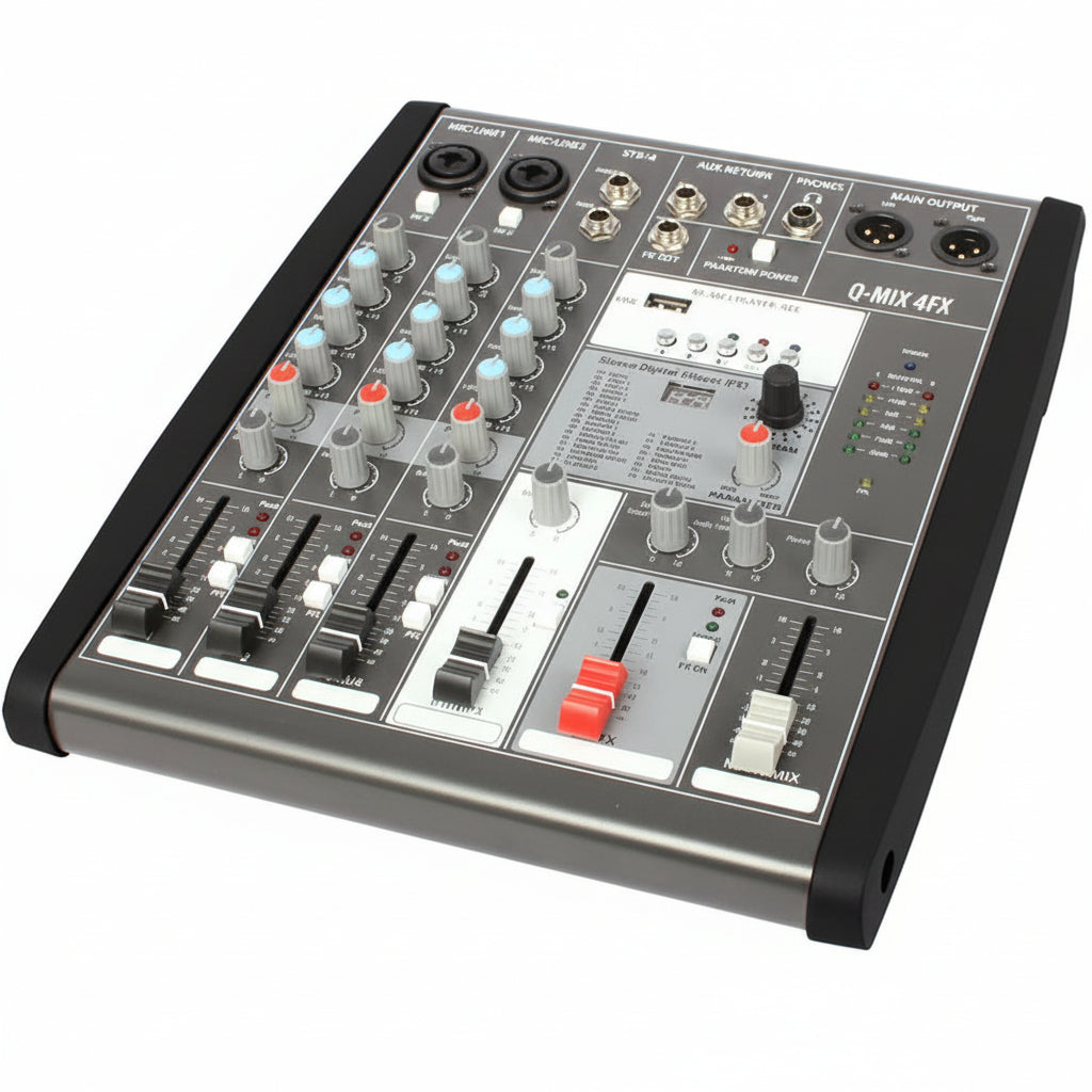 QMIX 4FX 4 Channel Bluetooth FX Mixer with USB-Q-Audio Venue Sound-DJ Supplies Ltd