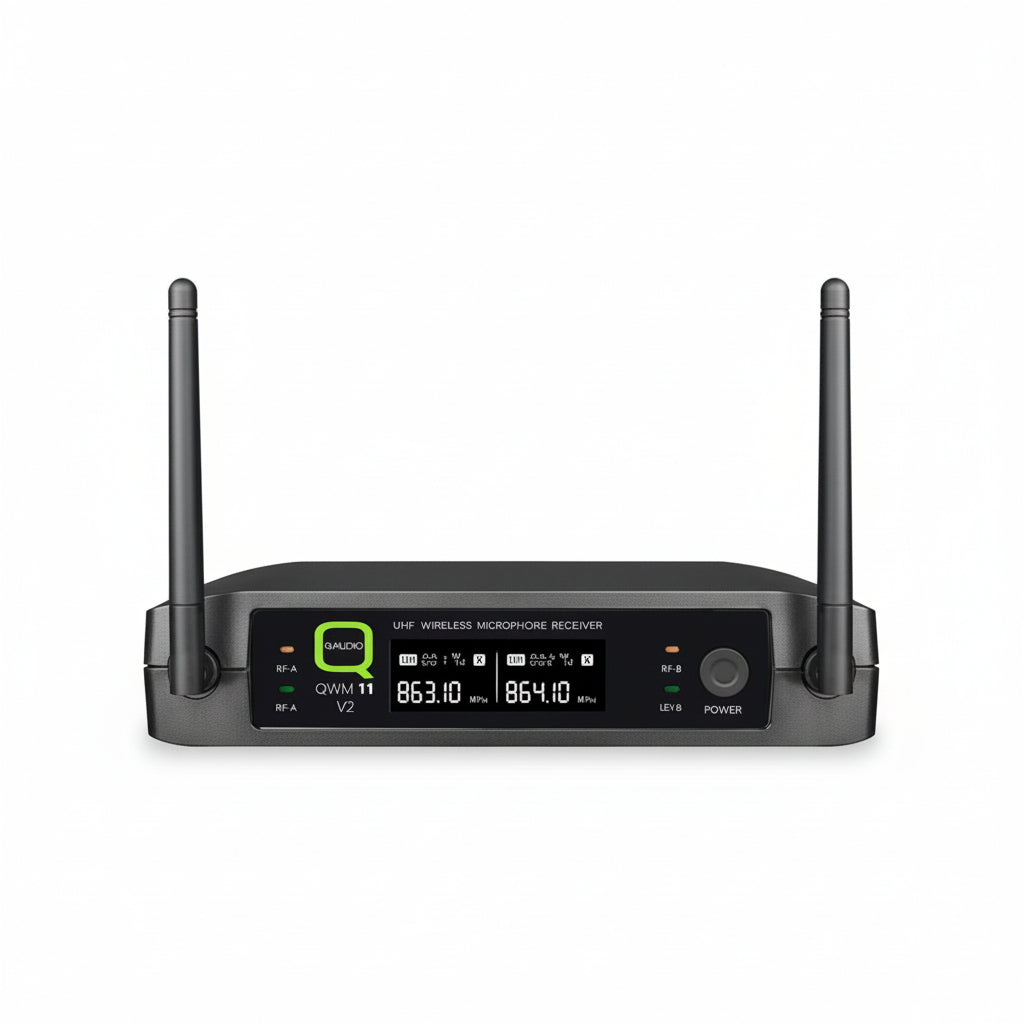 QWM 11 RX v2 Receiver Only - QWM 11v2 Replacement Receiver 863.1/864.1MHz-Q-Audio Wireless Microphones-DJ Supplies Ltd