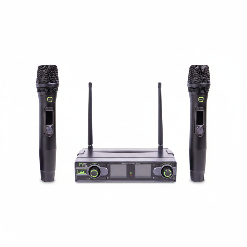 QWM 1950 HH - UHF Dual Channel Antenna Diversity HH Wireless Mic System-Q-Audio Wireless Microphones-DJ Supplies Ltd