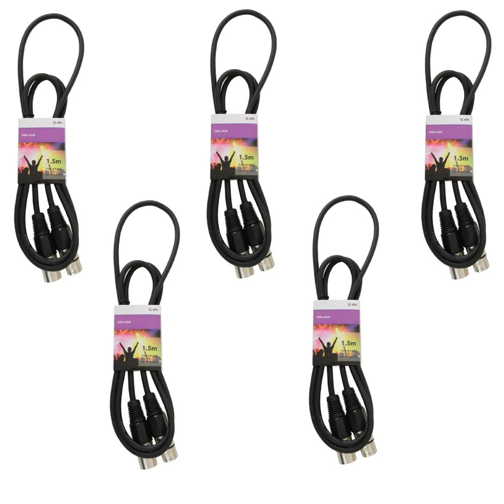 1.5m DMX Lead (x5) Bundle-Signal Leads-DJ Supplies Ltd