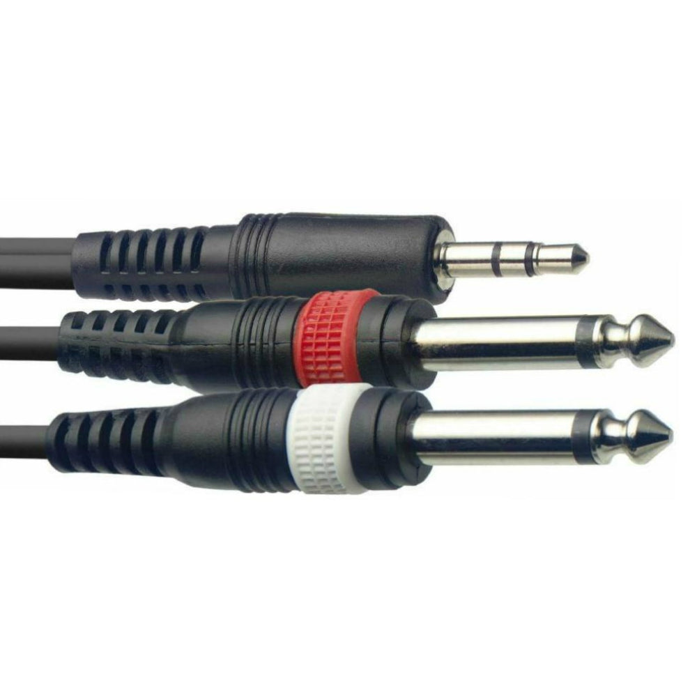 3.5mm Stereo Jack to 2x Jack Lead-Signal Leads-DJ Supplies Ltd