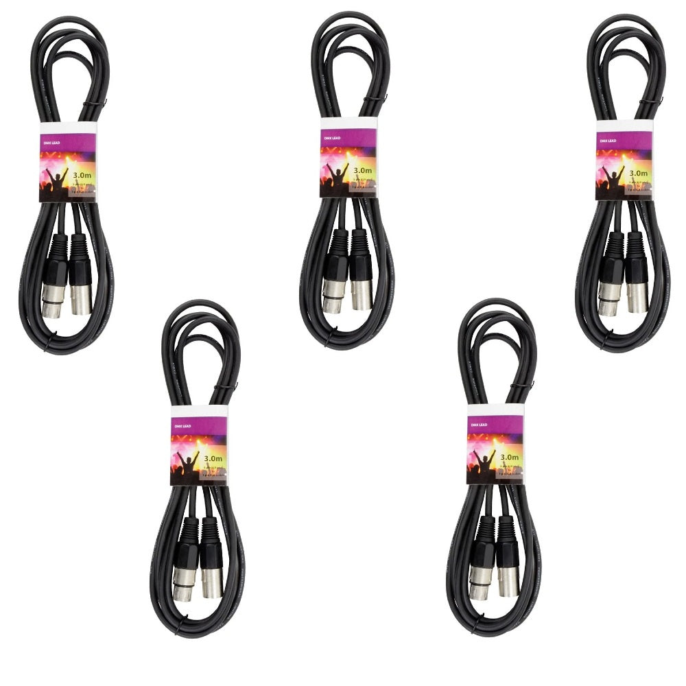 3m DMX Lead (x5) Bundle-Signal Leads-DJ Supplies Ltd