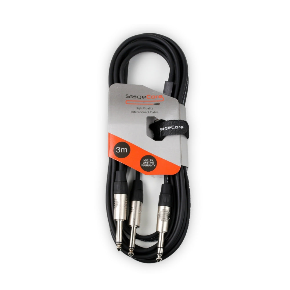 Stagecore 6.35mm Stereo Jack to 2x Jack Insert Lead-Signal Leads-DJ Supplies Ltd
