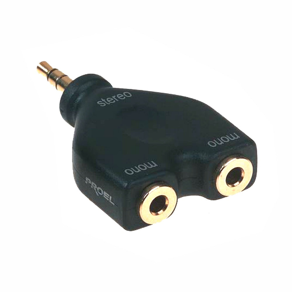 3.5mm Stereo to 2x Mono Audio Splitter Adaptor-Connectors-DJ Supplies Ltd