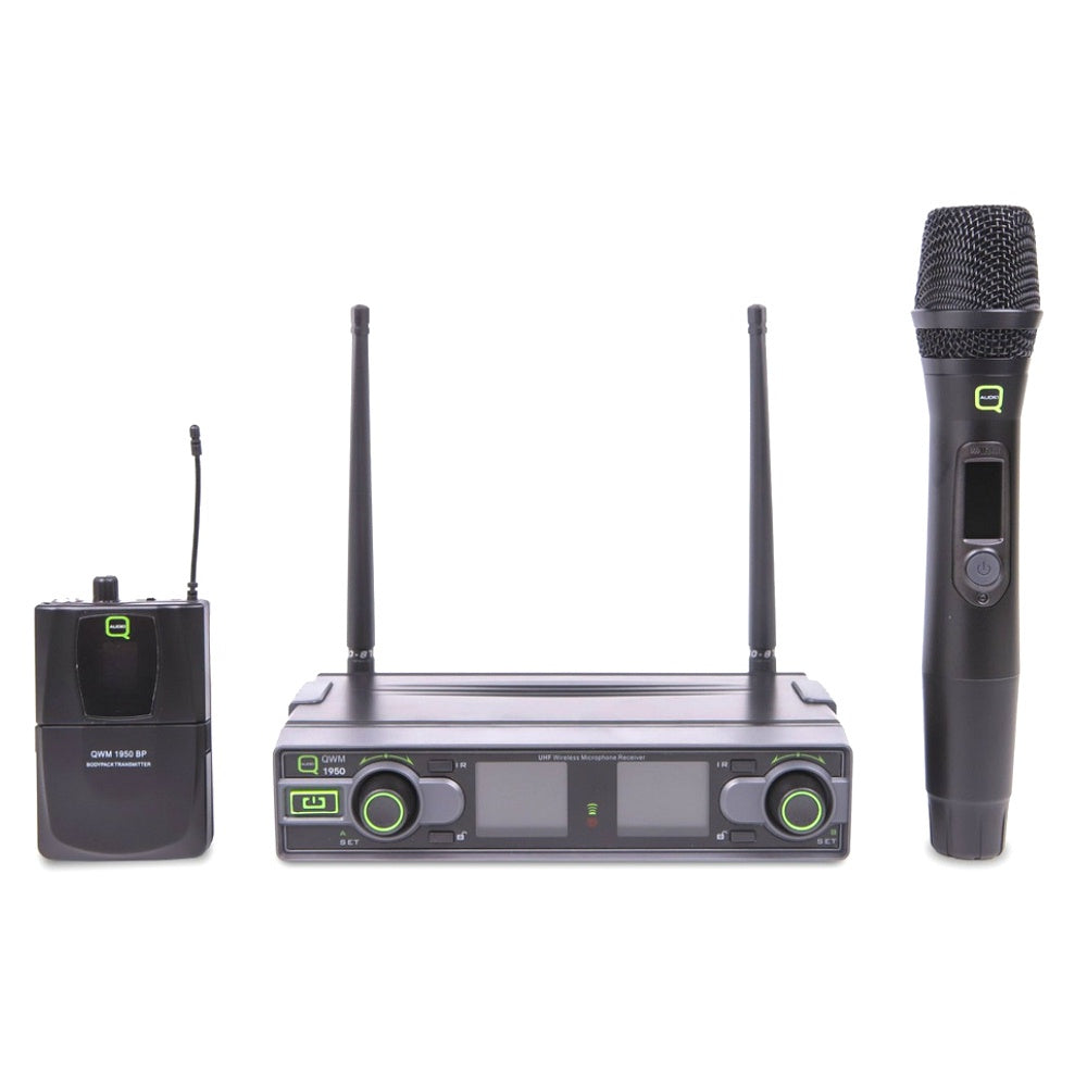 Q Audio QWM1950 HH BP Dual UHF Wireless Mics-Wireless Microphones-DJ Supplies Ltd