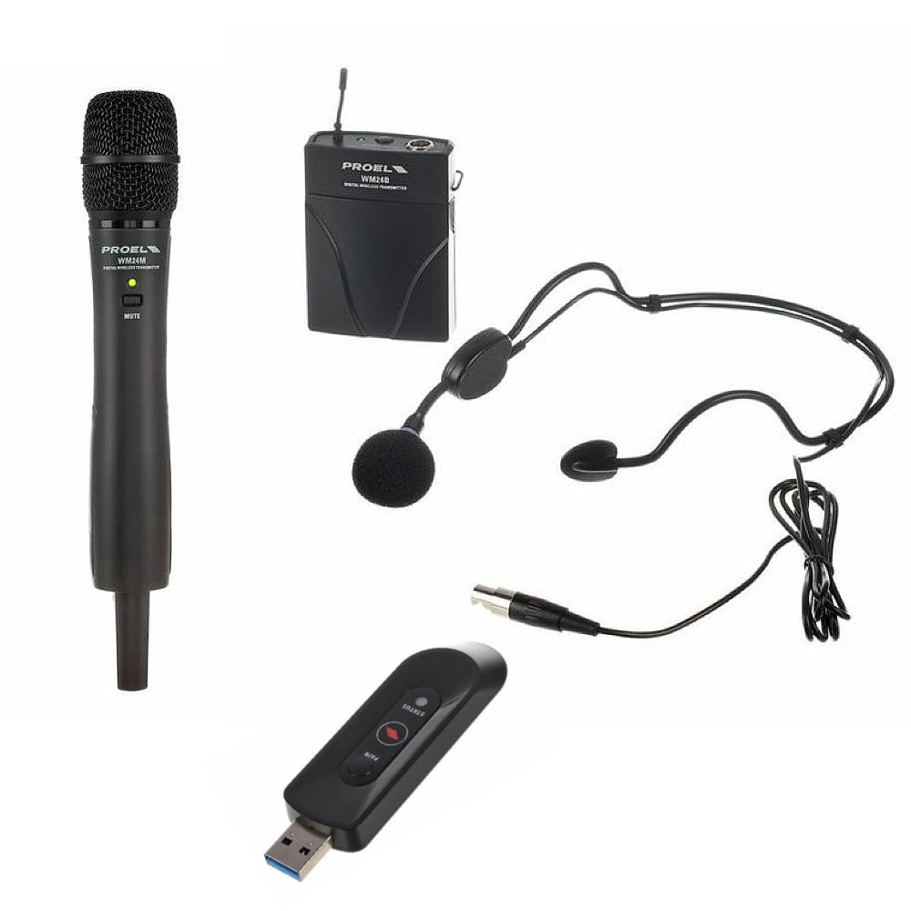 Proel 2.4GHz U24 USB Wireless Microphone System-Wireless Microphones-DJ Supplies Ltd