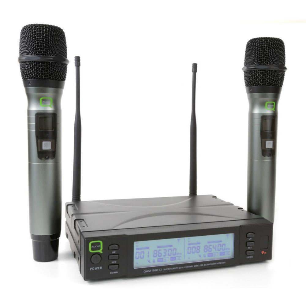 Q Audio QWM1960HH V2 Dual Wireless Microphones-Wireless Microphones-DJ Supplies Ltd