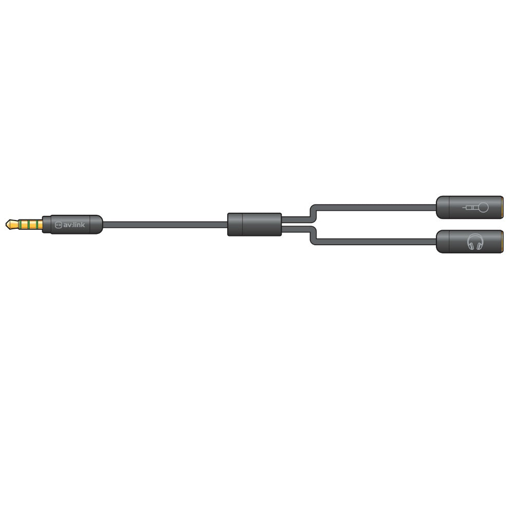 TRRS 3.5mm Audio in/out Jack Splitter Lead-Signal Leads-DJ Supplies Ltd