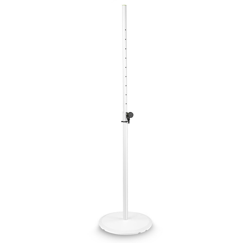 Gravity White Cast Round Base Speaker Stand-Speaker Stands-DJ Supplies Ltd