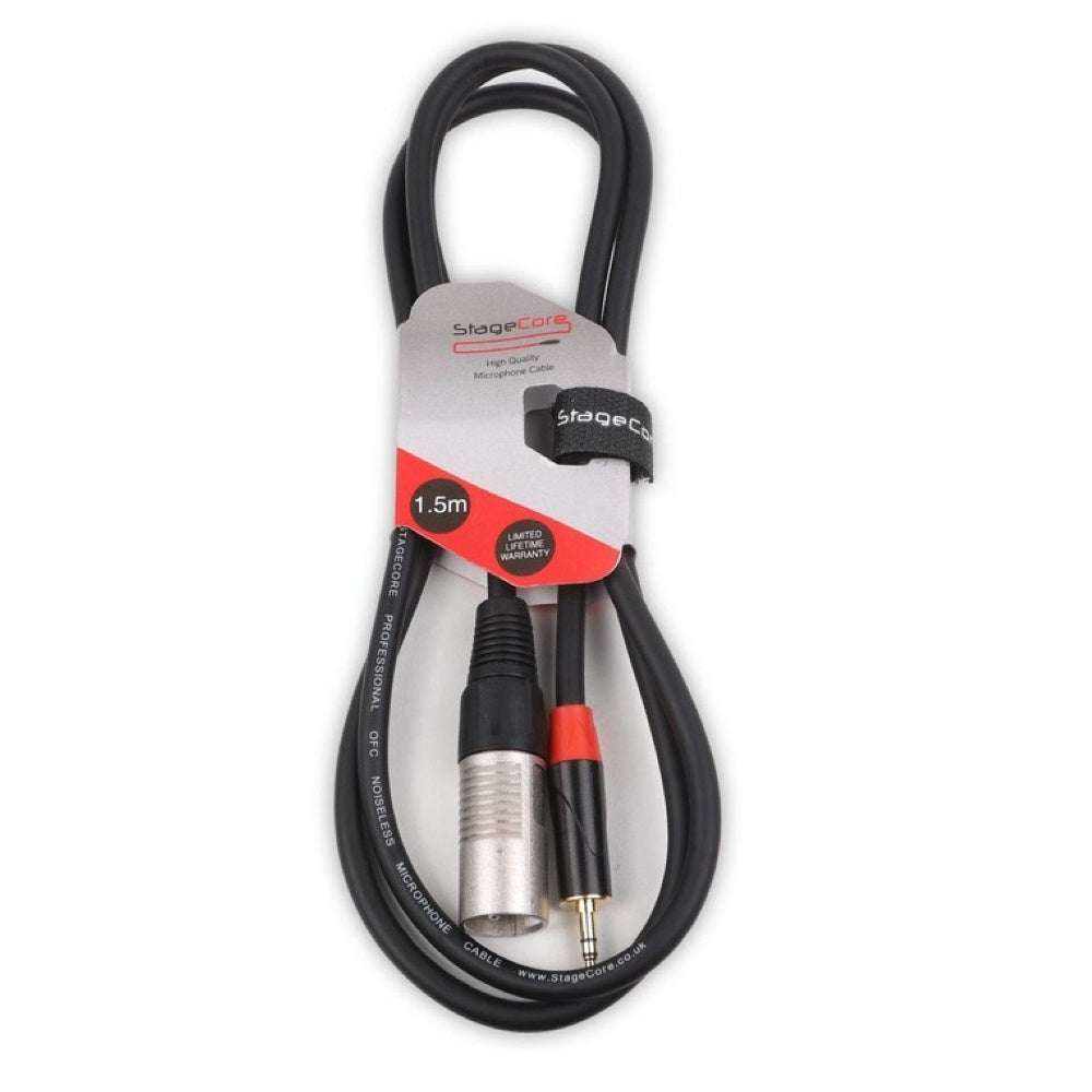 Stagecore 3.5mm Stereo Jack to Male XLR 1.5m-Signal Leads-DJ Supplies Ltd