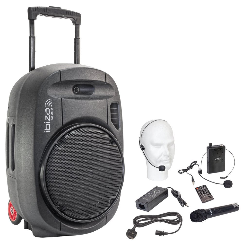 Ibiza PORT12UHF Mk2 TWS Bluetooth Portable PA & Dual UHF Mics-Portable PA-DJ Supplies Ltd