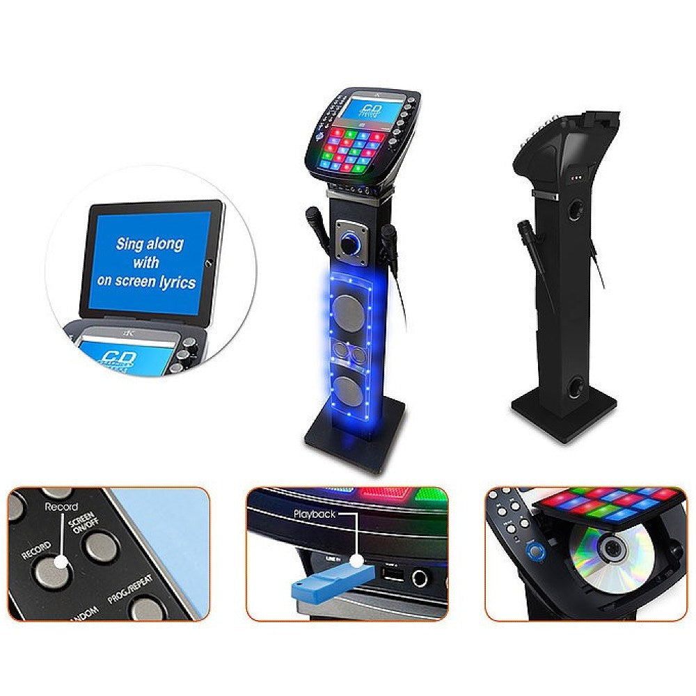 EKS878BT Pedestal Karaoke Machine with Bluetooth and Screen DJ