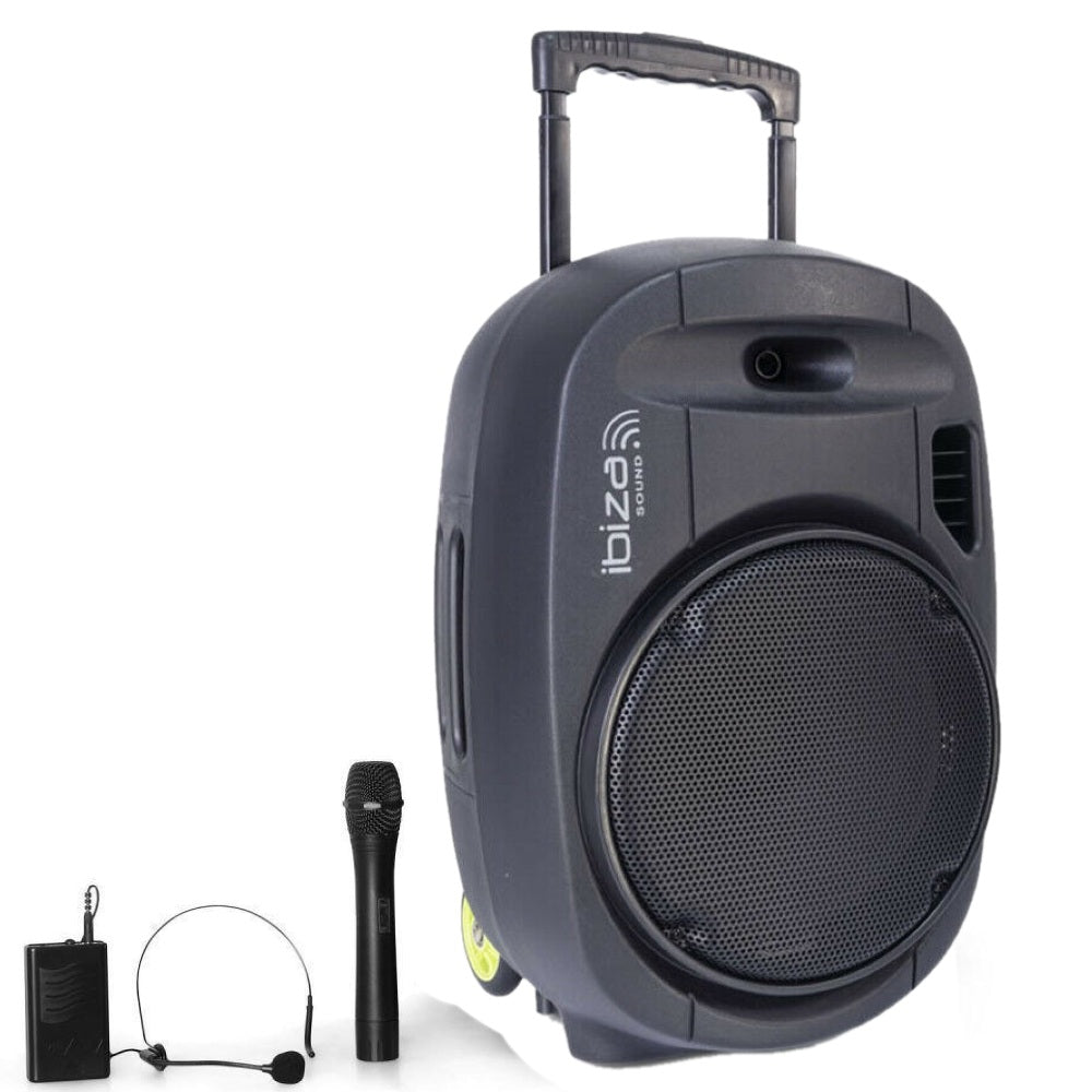 Ibiza PORT12VHF Mk2 Bluetooth Portable PA & Dual VHF Mics-Portable PA-DJ Supplies Ltd