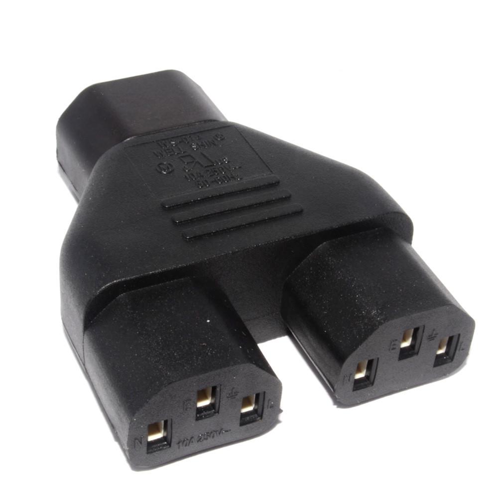 IEC Splitter 1x Male to 2x Female-Connectors-DJ Supplies Ltd