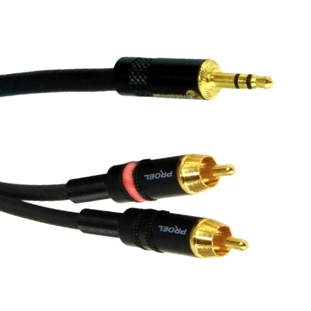 Proel 3.5mm Stereo Jack to 2x RCA 1.5m Lead-Signal Leads-DJ Supplies Ltd