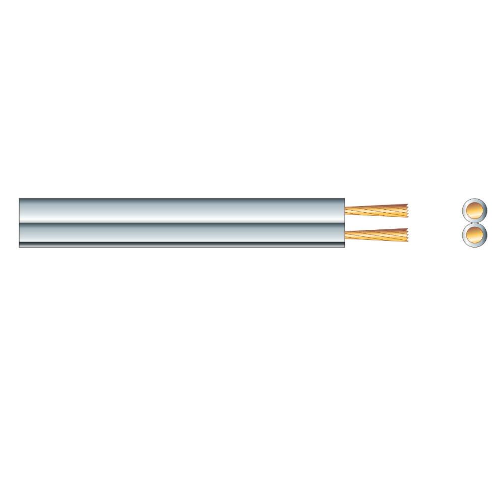 Speaker Cable Fig 8 White OFC 42x0.15 Per M-Cable-DJ Supplies Ltd