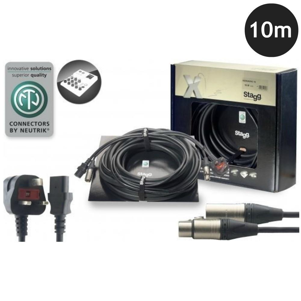 Stagg Combined Power Audio Lead 10m-Power Leads-DJ Supplies Ltd