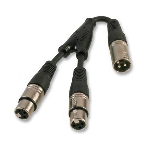 XLR Y Splitter Lead 1x Male to 2x Female-Connectors-DJ Supplies Ltd
